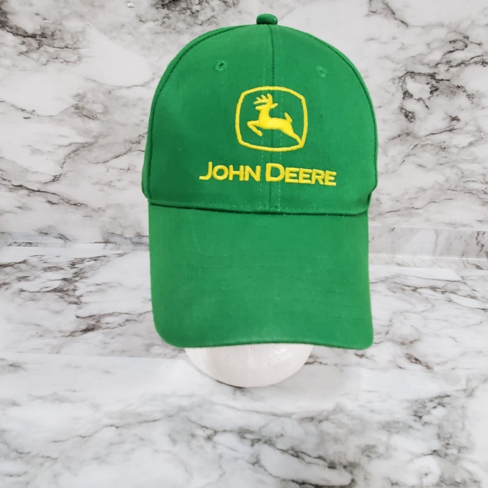 John Deere Cap Hat Men's One Size Green Baseball Style Adjustable Outdoor Cotton